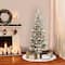 6ft. Pre-Lit Flocked Artificial Christmas Tree in Metal Planter, Clear Lights